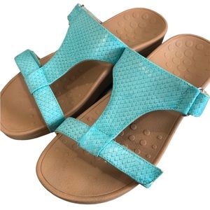 Vionic Ellie Slip On Wedge Sandals Blue
